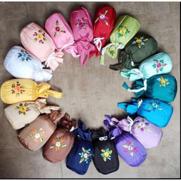 mukena parasut loufie terusan bordir - Hitam Limited