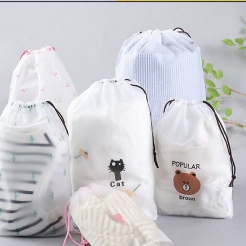 TAS POUCH BROWN/TAS ORGANIZER/TAS SKINCARE CANTIK MURAH LUCU