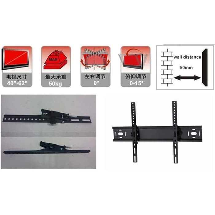 TV Bracket 1.5mm Thick 600 x 400 Pitch for 32 sd 65 Inch TV YT DT600