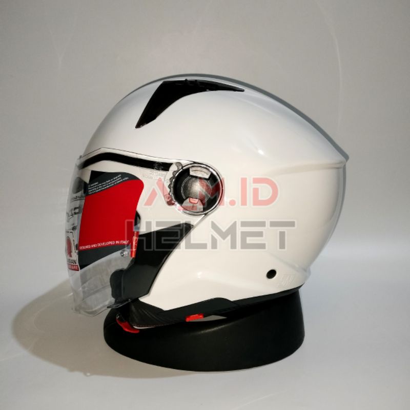 Jual HELM KYT D CITY SOLID PLAIN WHITE DOUBLE VISOR KYT HELM DCITY KYT HALF FACE Shopee Indonesia