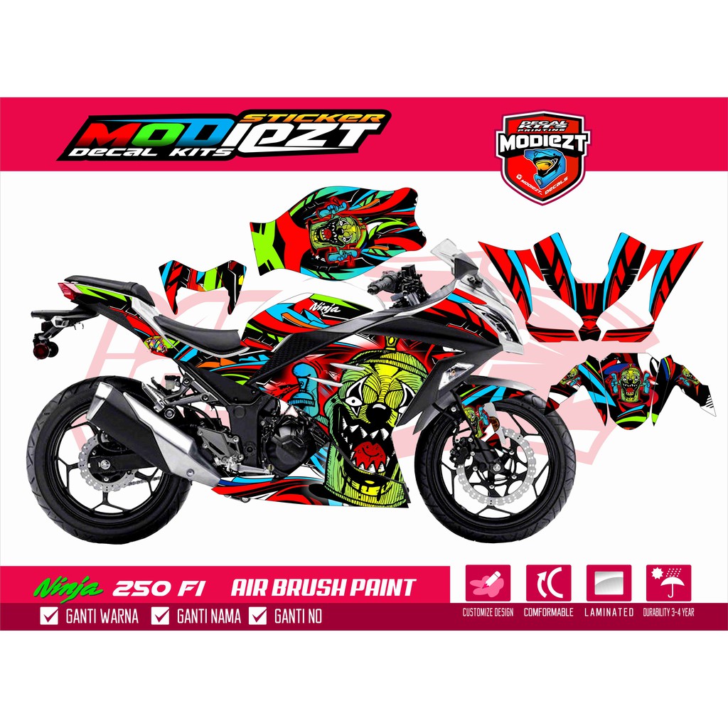 Stiker Decal Striping Cutting Ninja 250 Fi Air Brush Shopee
