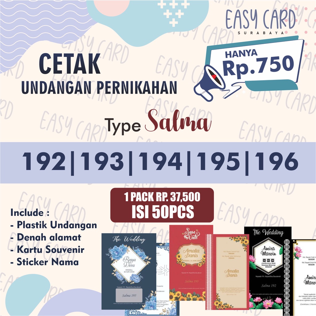 

CETAK UNDANGAN PERNIKAHAN | HARGA TERJANGKAU (Type Salma)