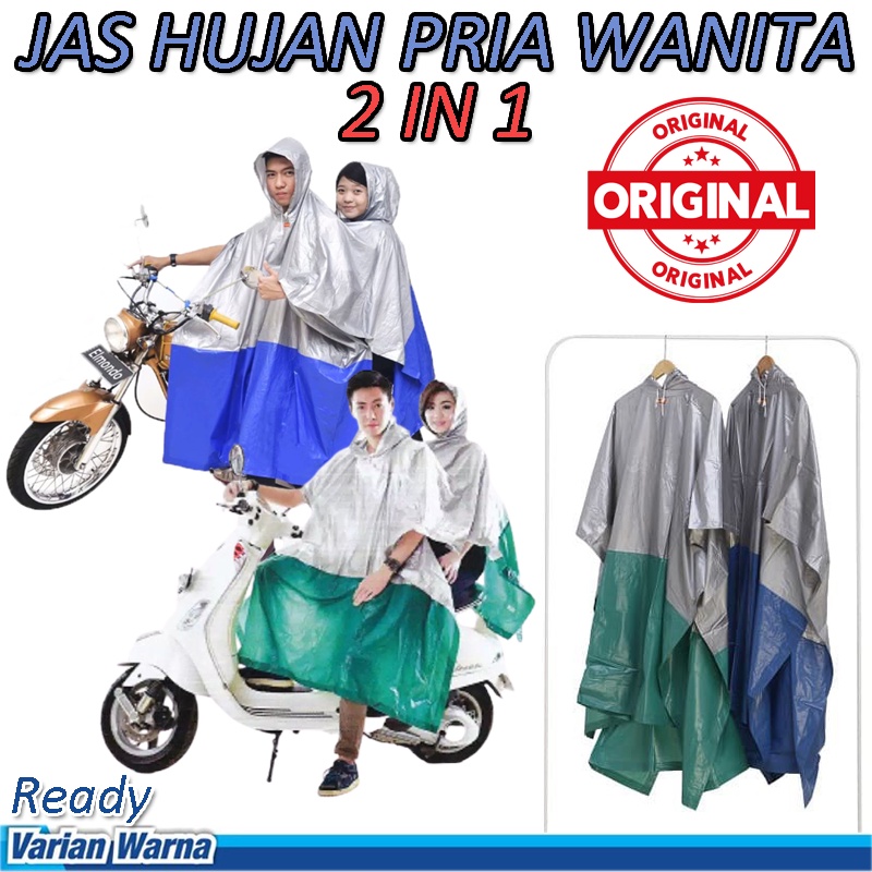 Model Terbaru Jas Hujan Ponco 2in1 Jas Hujan Dua Kepala Jas Hujan Model Jubah / Jas Hujan Phonco Kelelawar / Jas Hujan Double Ponco / Jas Hujan Coupel / Pasangan