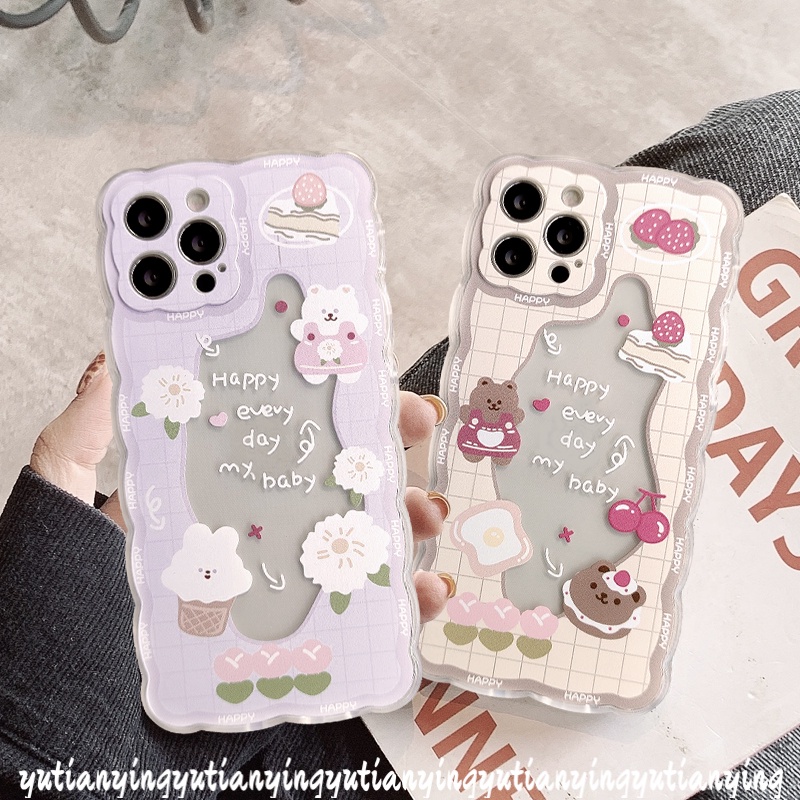 Soft Case Tpu Motif Beruang / Kelinci Untuk IPhone 6 6s 7 8 Plus 13 12 11 Pro Max 7 Plus XR 8Plus X XS Max