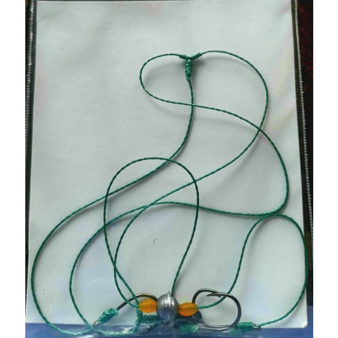 Rakitan Pancing Bawal Siap Pakai  Cabang 3 Mata Kail No 5 Senar Pe 8