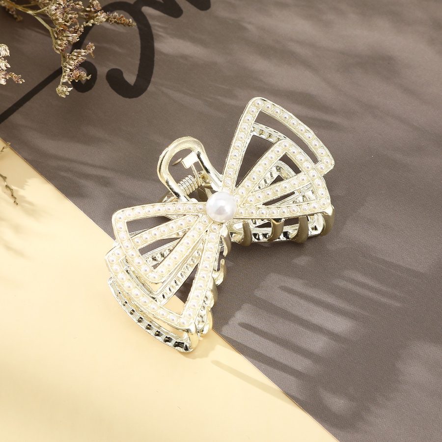 Jepit Rambut Ponytail Bahan Alloy Aksen Mutiara Dan Berlian Imitasi Gaya Korea Untuk Wanita
