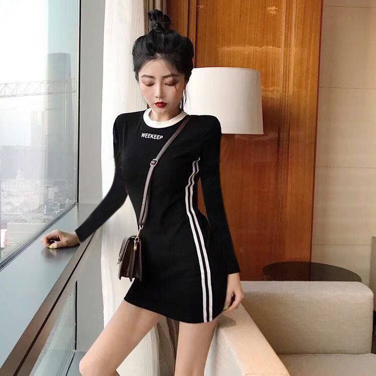 KDR-59 sexy dress striped hip slim fit import korea jepang kpop