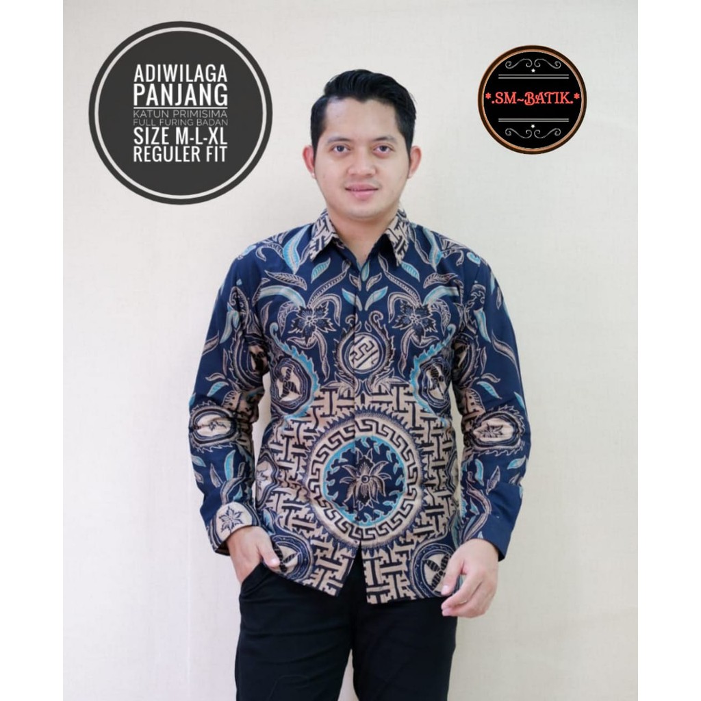 ADIWILAGA BAJU kemeja batik pria lengan panjang terbaru ORIGINAL  PENDEK modern PREMIUM 41