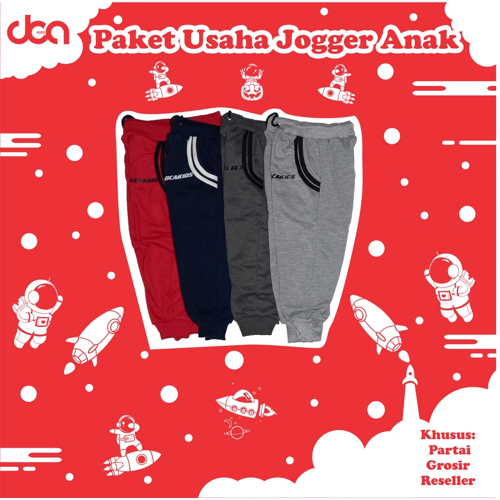 Paket usaha celana jogger anak grosir, reseller dan partai bahan baby terry