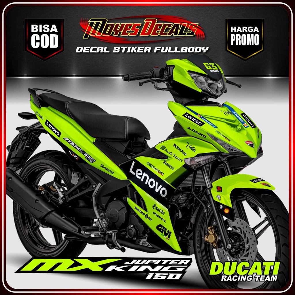 Stiker Decal New Jupiter Mx King 150 Full Body Mitif Warna Hijau Stabilo