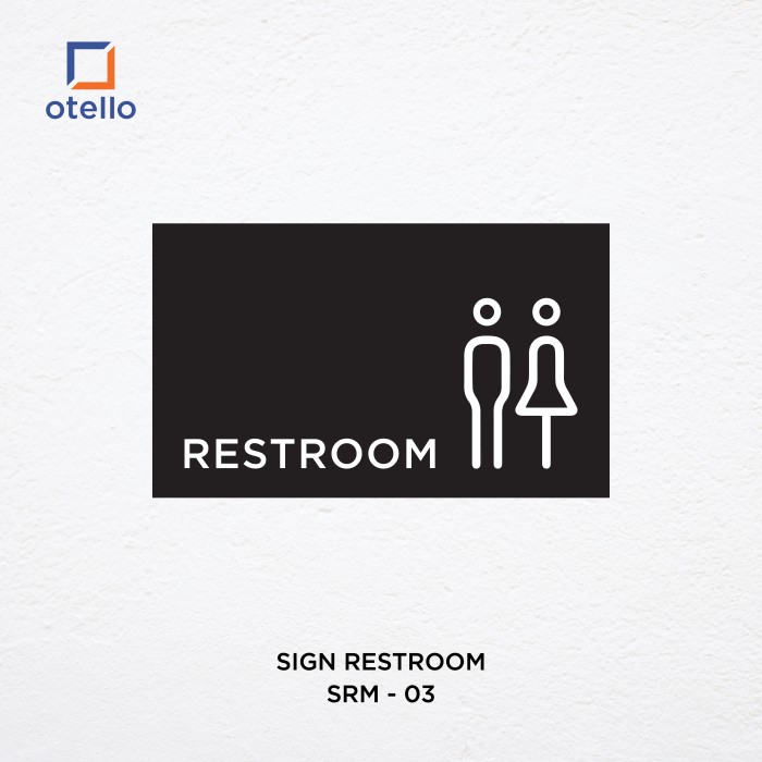 Papan Restroom Modern 03 | Sign Label Akrilik Pintu Toilet Cafe Kantor Restoran Nama Ruangan Acrylic