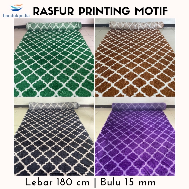 KAIN BULU / RASFUR PRINTING MOTIF SULE LEBAR 180 CM, BULU 15 MM