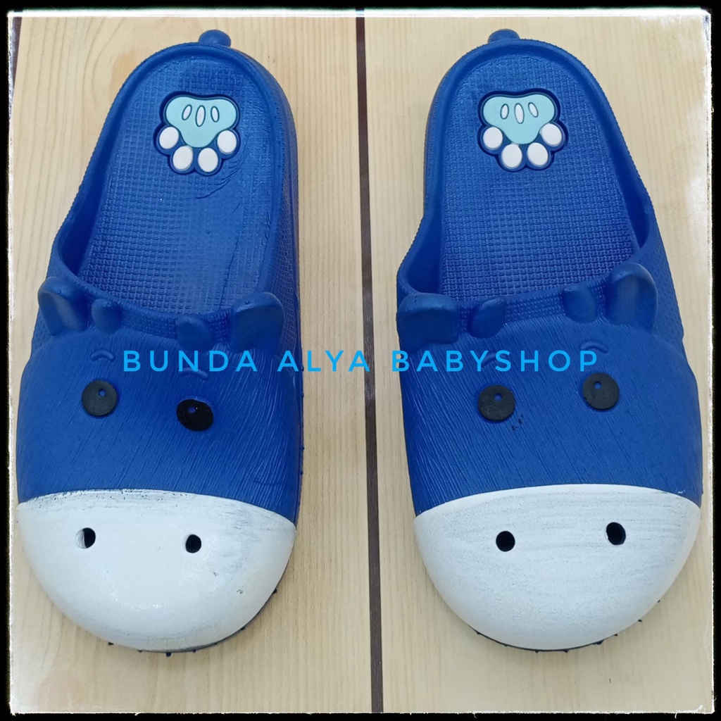 Sandal Anak Perempuan IMPORT Usia 4 5 6 7 Tahun Elastis BIRU Motif Lucu - Sendal Anak Perempuan Santai Nyaman Bahan Karet Lentur Elastis Size 25 - 36 Anti Licin