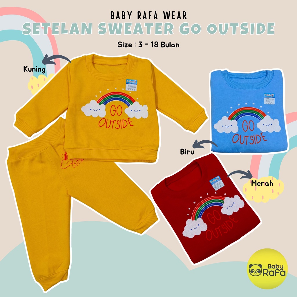 Setelan Jaket Bayi Anak 3 - 18 Bulan, Setelan Sweater Anak GO OUTSIDE, Sweater Bayi HB Collection