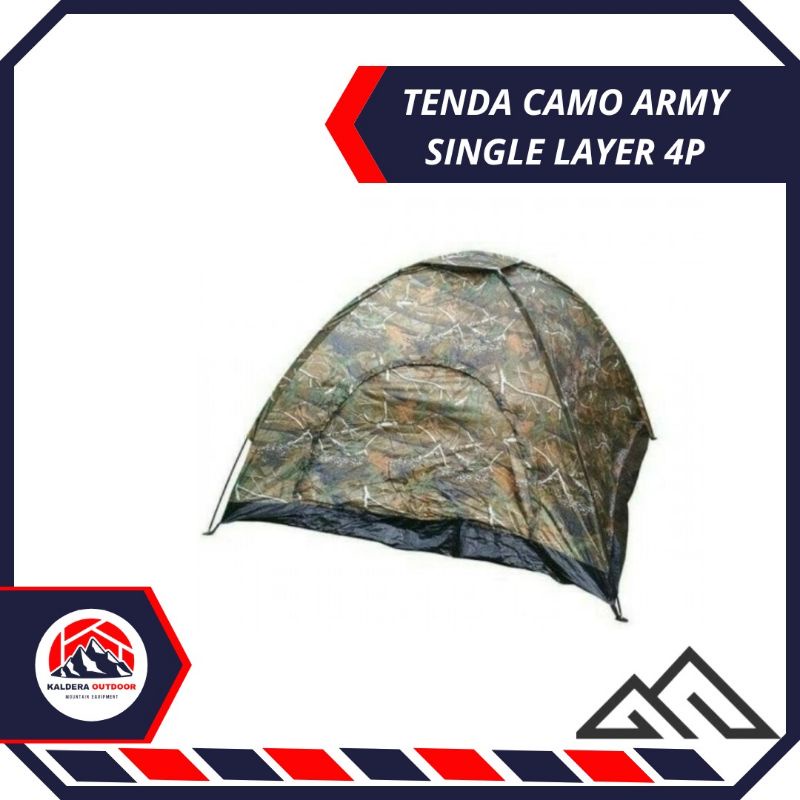 Tenda Camping Kemping 4-5 Orang Dome Gunung Hiking Piknik Kemah Berburu Loreng Camo Army HYU