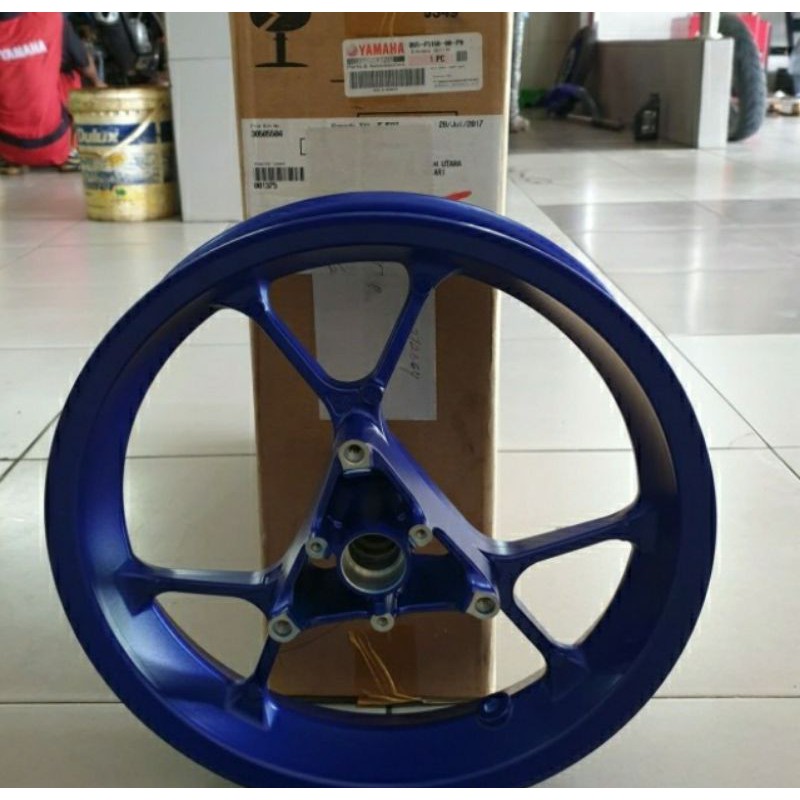 VELG DEPAN YAMAHA AEROX 155 ORIGINAL - BIRU