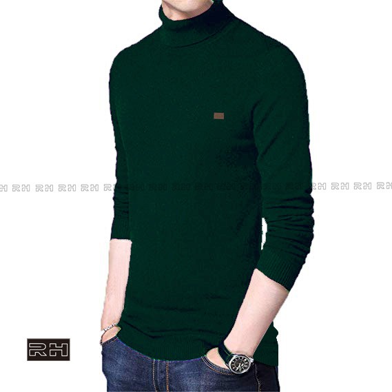 sweater rajut turtleneck pria kerah tinggi turtleneck masker switer leher panjang baju rajut sweater