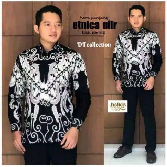 Cod - Dt Ollshop - Kemeja Batik Pria Lengan Panjang Pekalongan Bahan Katun Formal