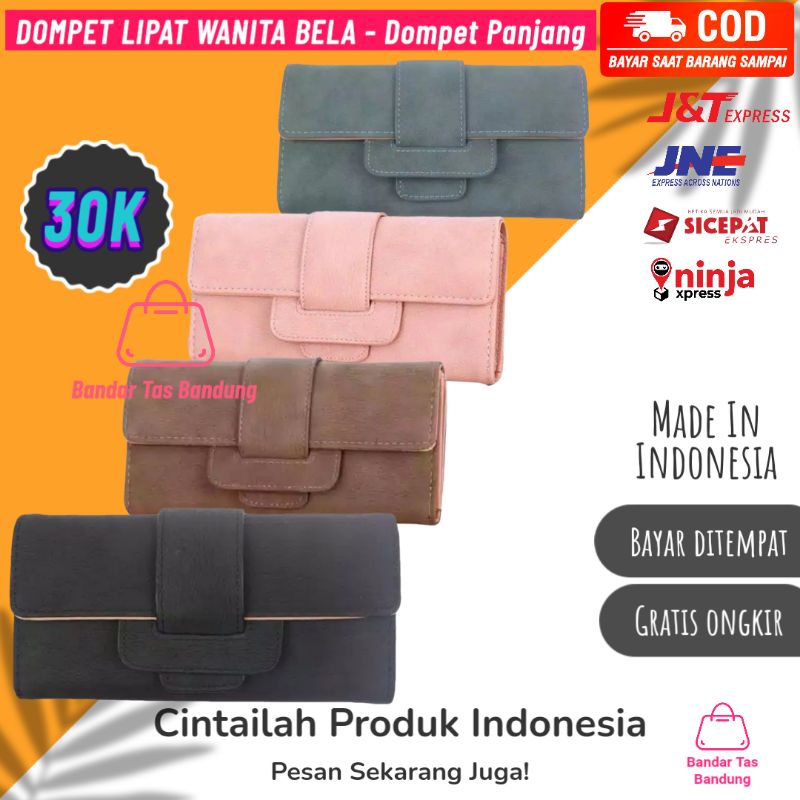 DOMPET LIPAT WANITA BELA - Dompet Panjang Wanita Dompet Lipat Wanita DOMPET WALLET   DOMPET KOREA