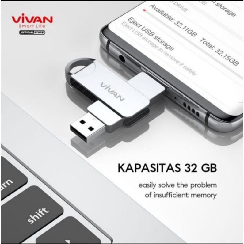 Vivan VOM132 Otg Flasdisk Micro Usb - Flashdisk Vivan VOM132 Otg Micro Ori