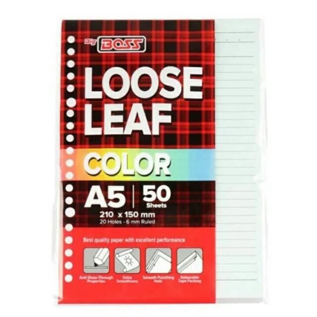 

Loose Leaf Color Big Boss A5 Bergaris 50 lembar