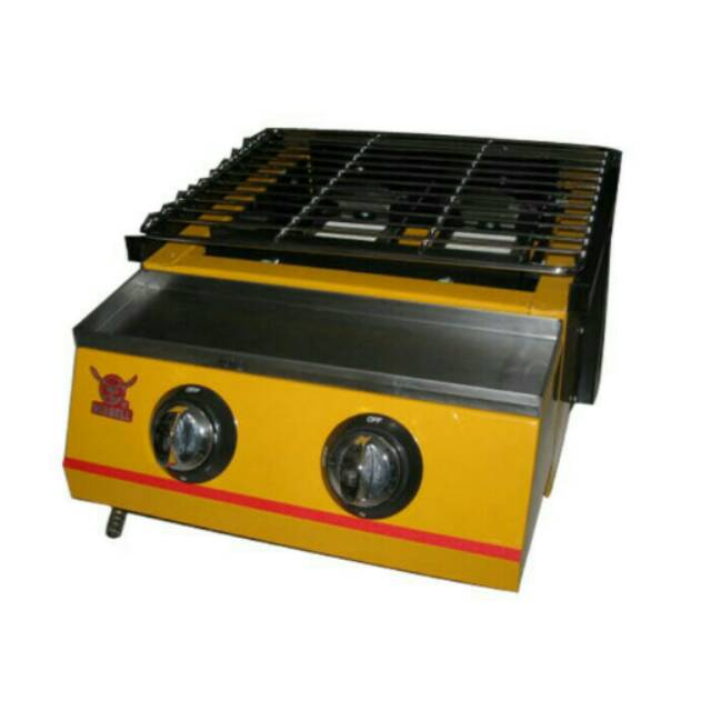 Pemanggang sosis 2 tungku / gas roaster