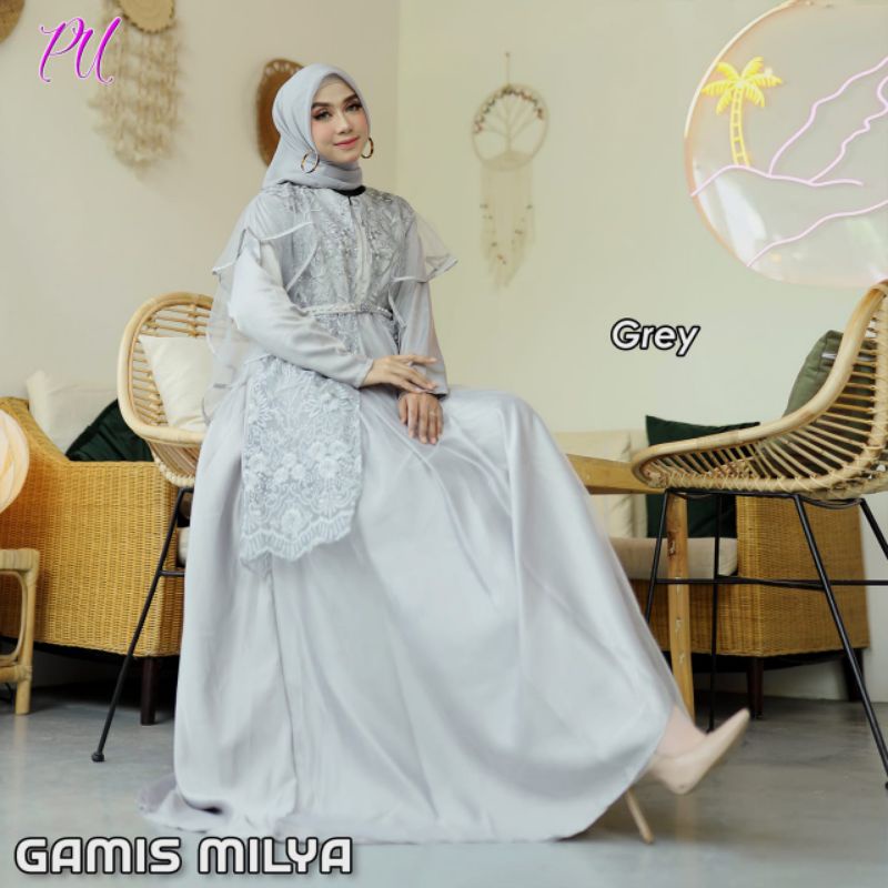 MILYA Gamis mewah muslimah gaun pesta bridemaids gaun wisuda walimatul ursy engagement