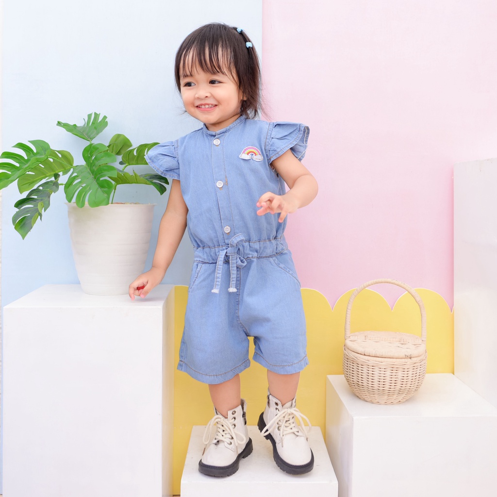 JUMPSUIT RAINBOW JUMPSUIT JEANS ANAK 1-3 th Jumpsuit Anak Jeans