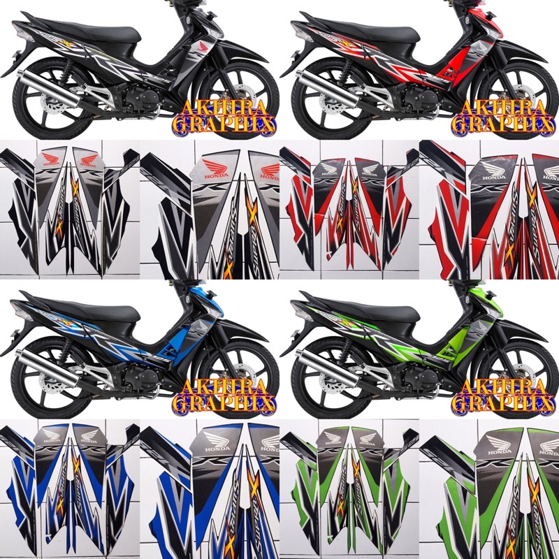Stiker striping supra x 125 R batman tahun 2012-2013 lis polet motor