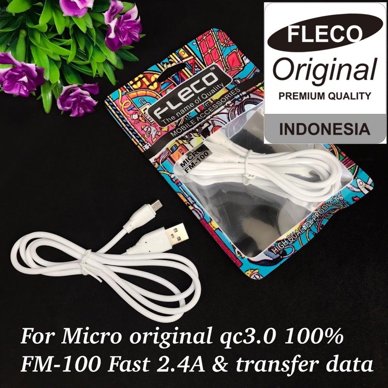 PROMO KABEL DATA FLECO MICRO FM-100 FC-100 TYPE C ORIGINAL FASTCHARGING