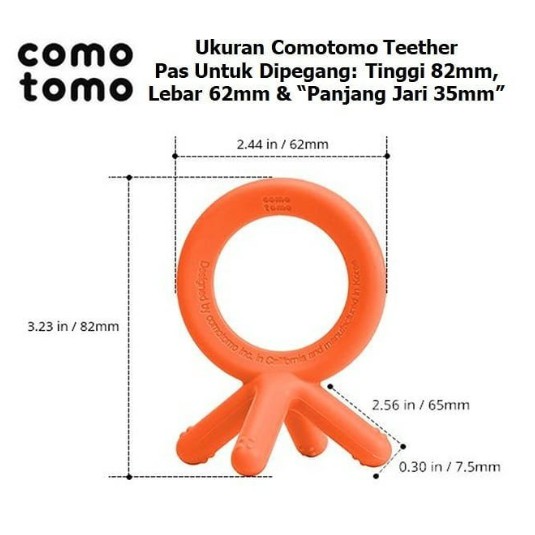 Comotomo Teether Orange – Teether Gigit-gigitan Bayi