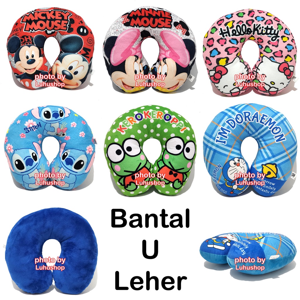 Bantal Travel Bantal Traveling Bantal U Printing Kartun Cartoon Doraemon Stitch Mouse Kitty