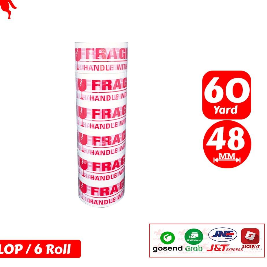 

Update Lakban OPP Tape / Lakban Fragile Putih KSATRIA Tape 60 Yard 1 Slop