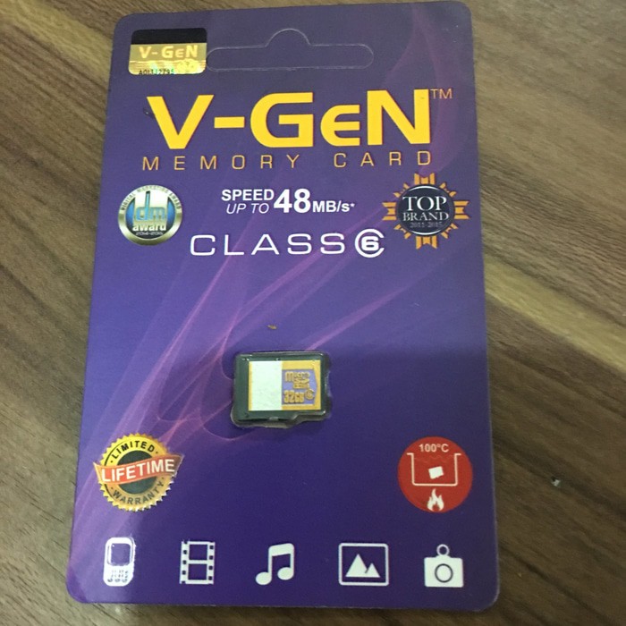 Memory Memori Vgen V-Gen 32G 32 Giga Class6 Speed up to 48MB