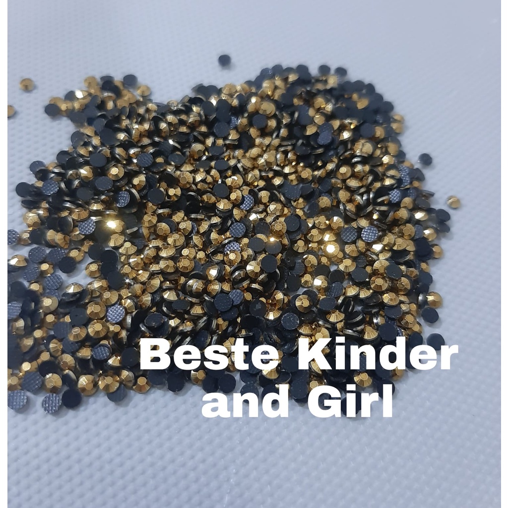 HOTFIX HOT FIX PAYET HITAM SUPER PREMIUM GOLD EMAS MOTE KRISTAL RHINESTONE DIAMOND SWAROSKI TEMPEL G