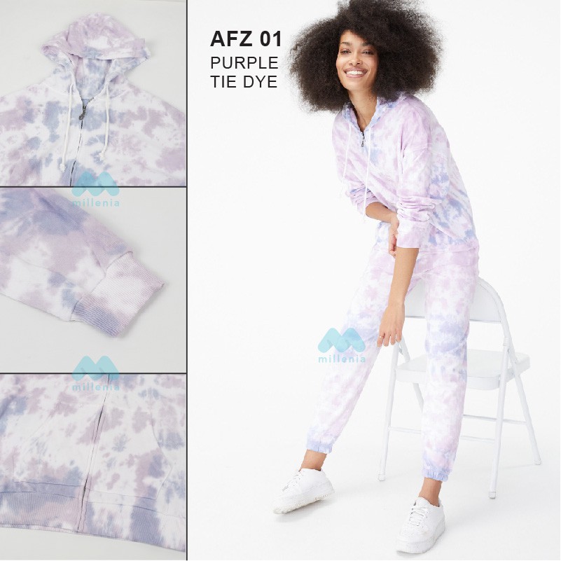 Oversized Hoodie- Wanita Tie Dye Oversized Full Zipper [AFZ 01]-3