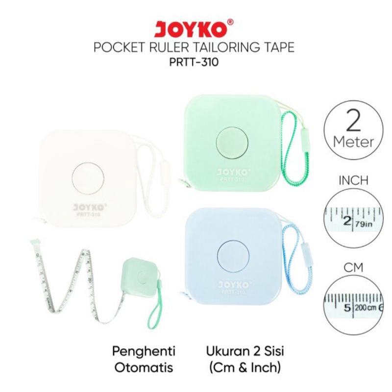 meteran jahit 200cm alat ukur pocket ruler joyko