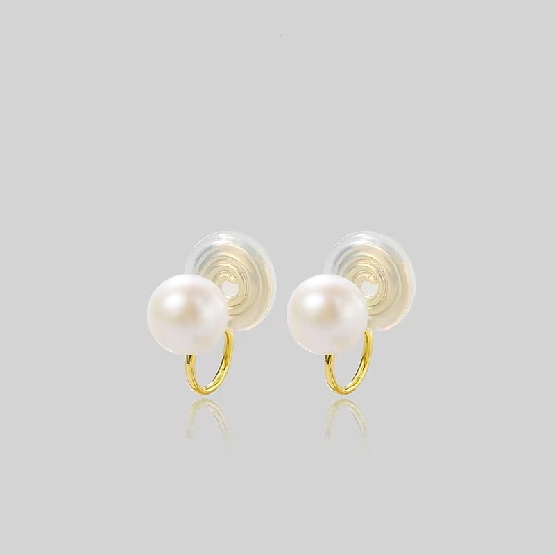 Anting Klip Tanpa Tindik Aksen Mutiara Gaya retro Untuk Wanita
