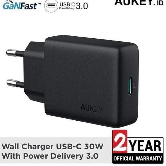 Koleksi's terbaru Aukey Charger Iphone Samsung 1 Port 30W USB C PD ORIGINAL GARANSI T64G09 super