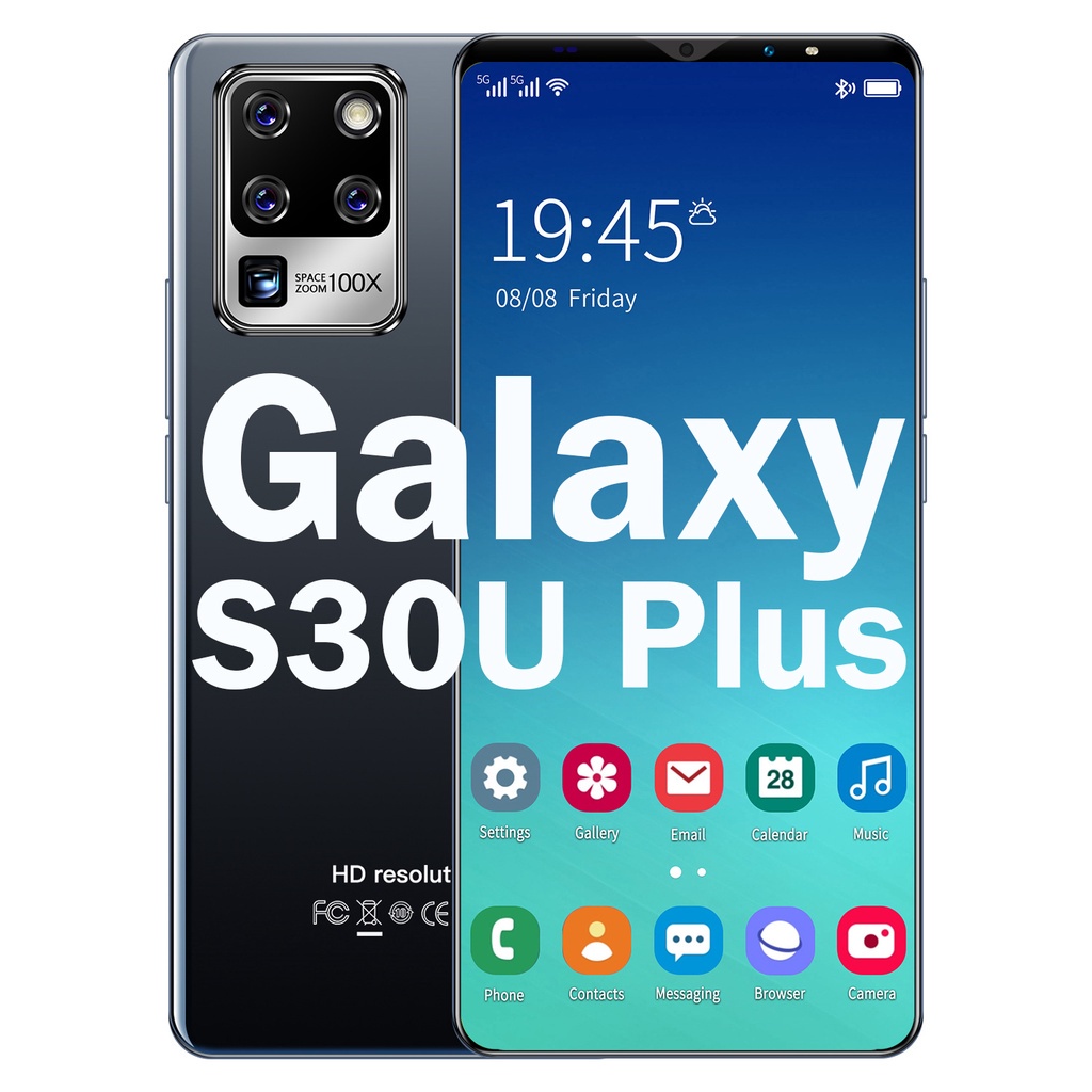 【Terbaru 2022 hp promo】Galaxy S30U Plus Android 10.0 4G/5G 6GB+128GB hp Snapdragon 865 Plus Fingerpr