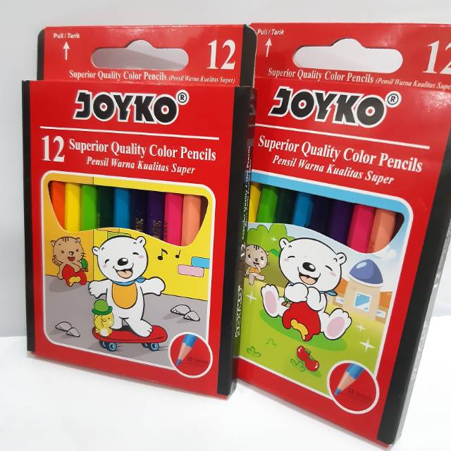 

Pensil warna Joyko 12 warna pendek