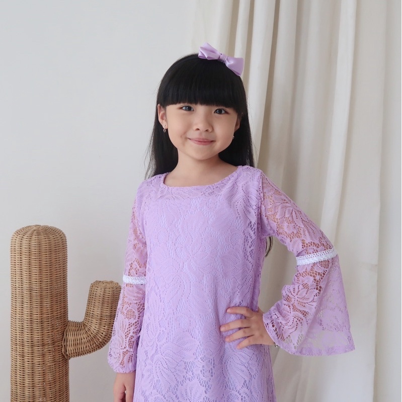 Gamis anak brukat renda