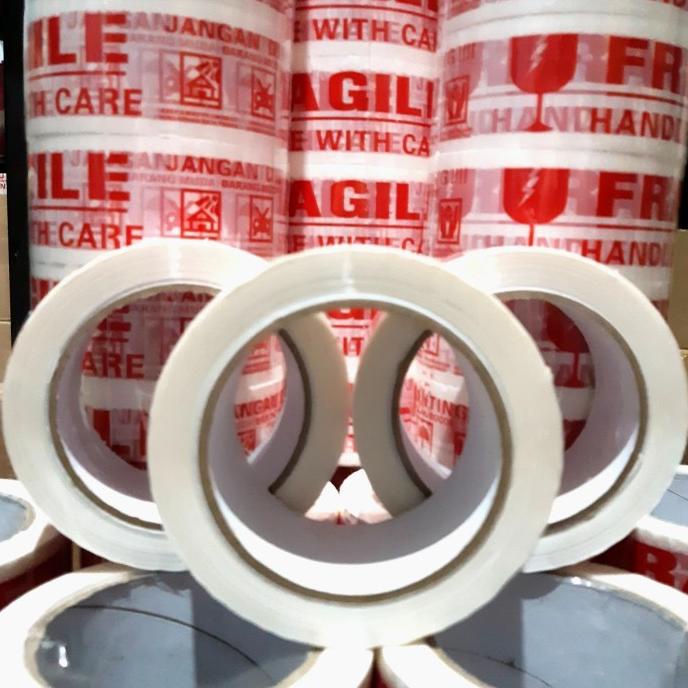 

LAKBAN FRAGILE PUTIH MURAH 2" (48MM 100 YARD FULL) TEBAL DUS AN ---Termurah---