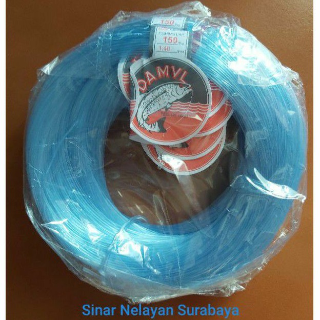 Senar pancing Damyl biru no 150 lbs, diameter 1.40 mm