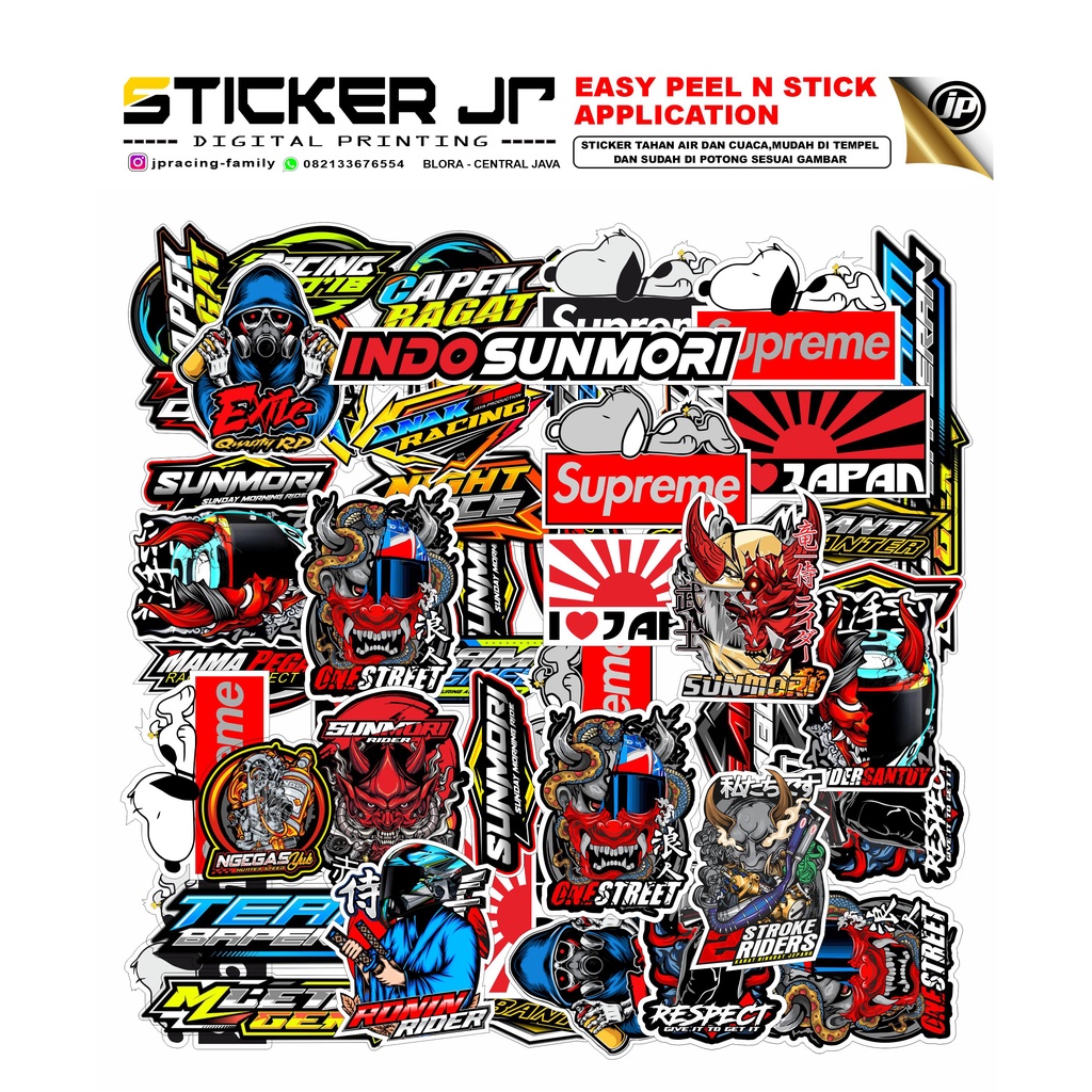 

[ SJP ] STICKER PACK SUNMORI NEW, STICKER AESTHETIC LOGO BRAND UNTUK LAPTOP CASE TUMBLER -SMN01
