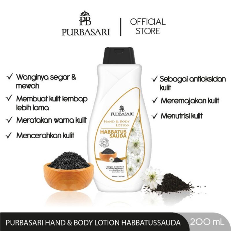 Purbasari Hand &amp; Body Lotion Habbatus sauda