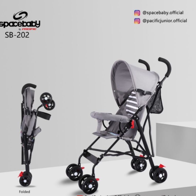 Kereta dorong bayi Spacebaby SB202 posisi duduk saja Buggy Baby Stroller