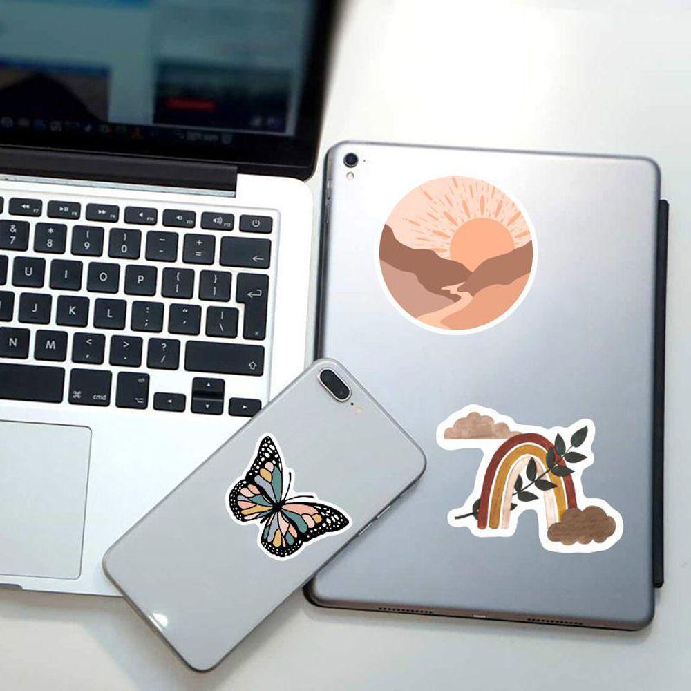 Mxbeauty Bohemian Aesthetic Stiker Art Kartun Retro Aesthetic Decals Packs PVC Decal Mainan DIY Scrapbooking