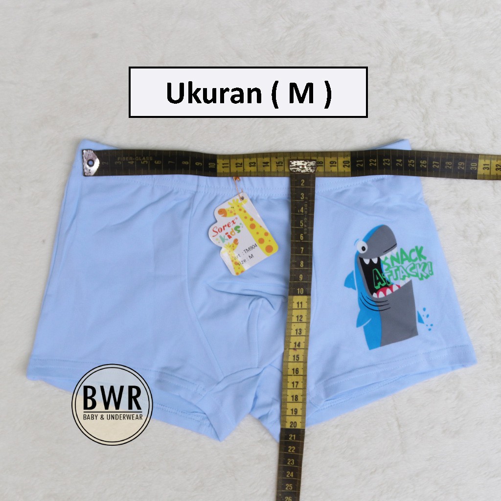 Boxer Anak Sorex TM904 | Celana Dalam Boxer anak Laki Laki Motif HIU [III D4-E4] Satuan