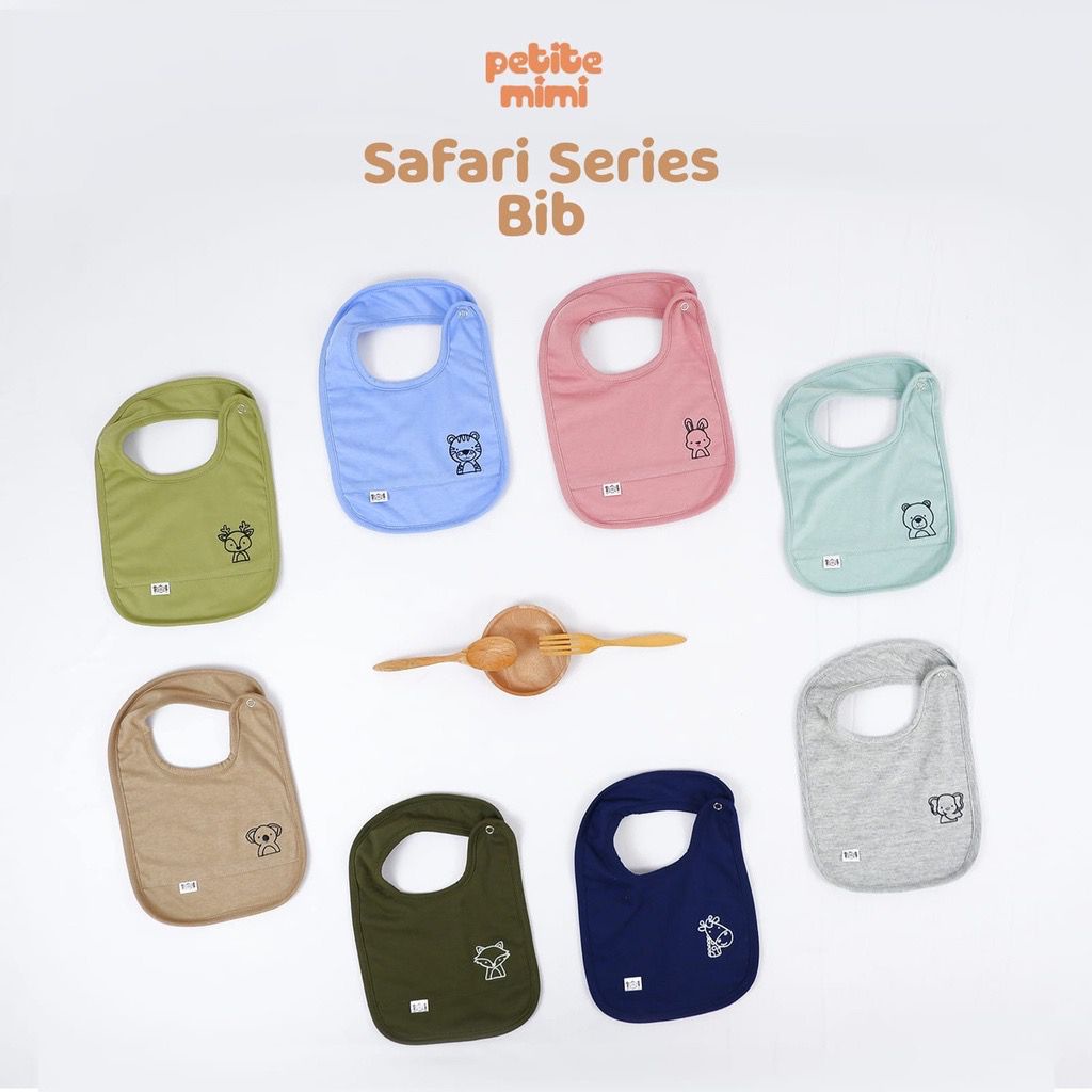 Slaber Petite Mimi Bip / Celemek Makan / Slaber Bayi - Safari Bip Series